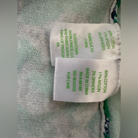 Lilly Pulitzer Sweater Women’s  Green Blue Zebra Preppy 3/4 Sleeve size medium - Picture 7 of 10